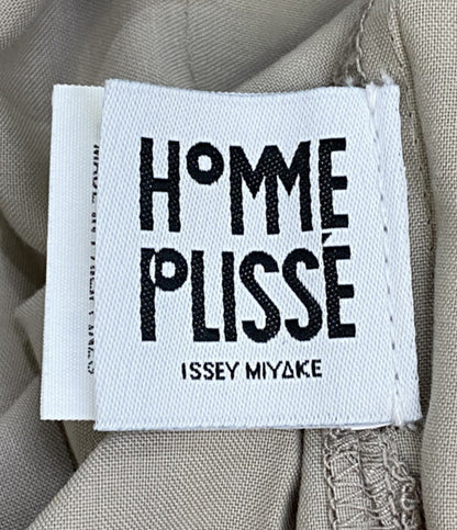 美品 ISSEY MIYAKE HOMME PLISSE オム プリッセ 長袖シャツ EDGE SHIRT ベージュ メンズ SIZE 2 イッセイミヤケ