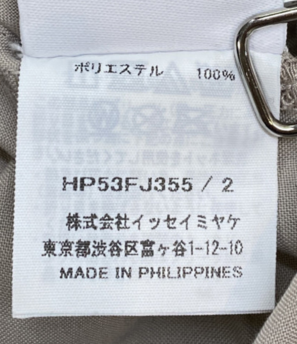 美品 ISSEY MIYAKE HOMME PLISSE オム プリッセ 長袖シャツ EDGE SHIRT ベージュ メンズ SIZE 2 イッセイミヤケ