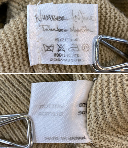 NUMBER (N)INE アーカイブ ハート涙 コットンアクリルカーディガン メンズ SIZE 4 ナンバーナイン
