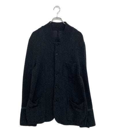 NUMBER (N)INE レザーパイピングニットジャケット NOIR期 archive 06AW F06-NK016 メンズ SIZE 3 ナンバーナイン