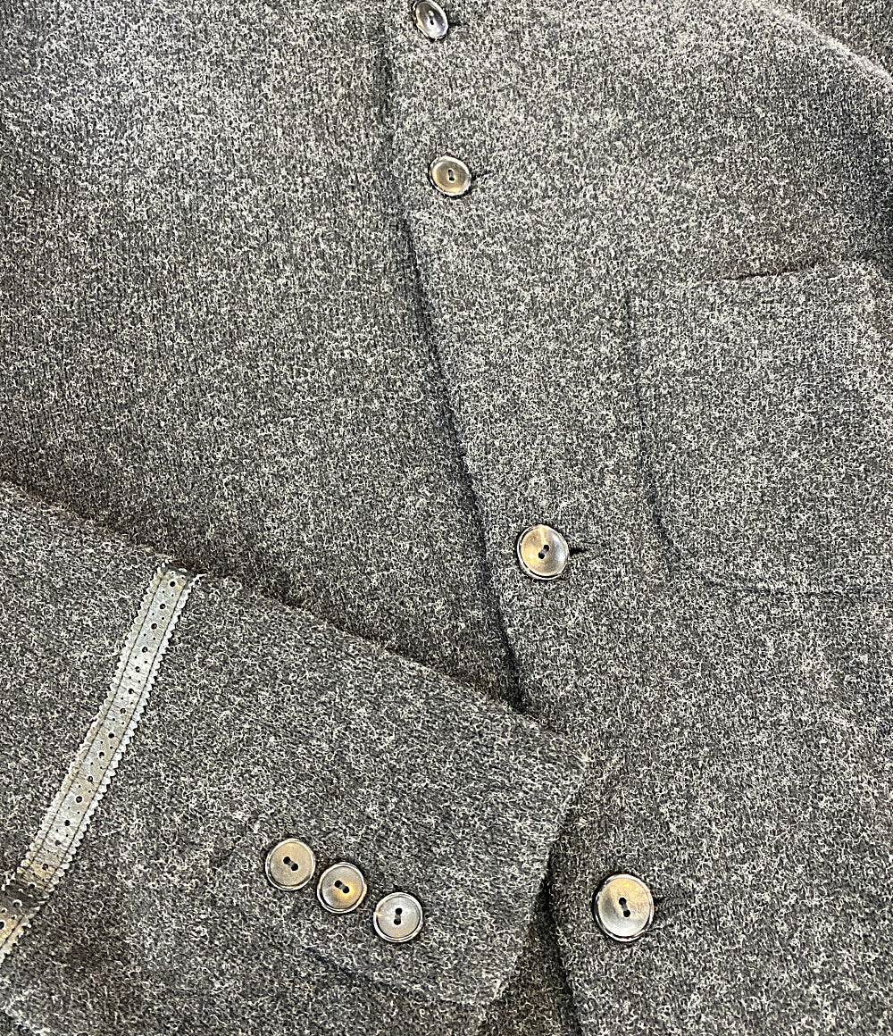 NUMBER (N)INE レザーパイピングニットジャケット NOIR期 archive 06AW F06-NK016 メンズ SIZE 3 ナンバーナイン