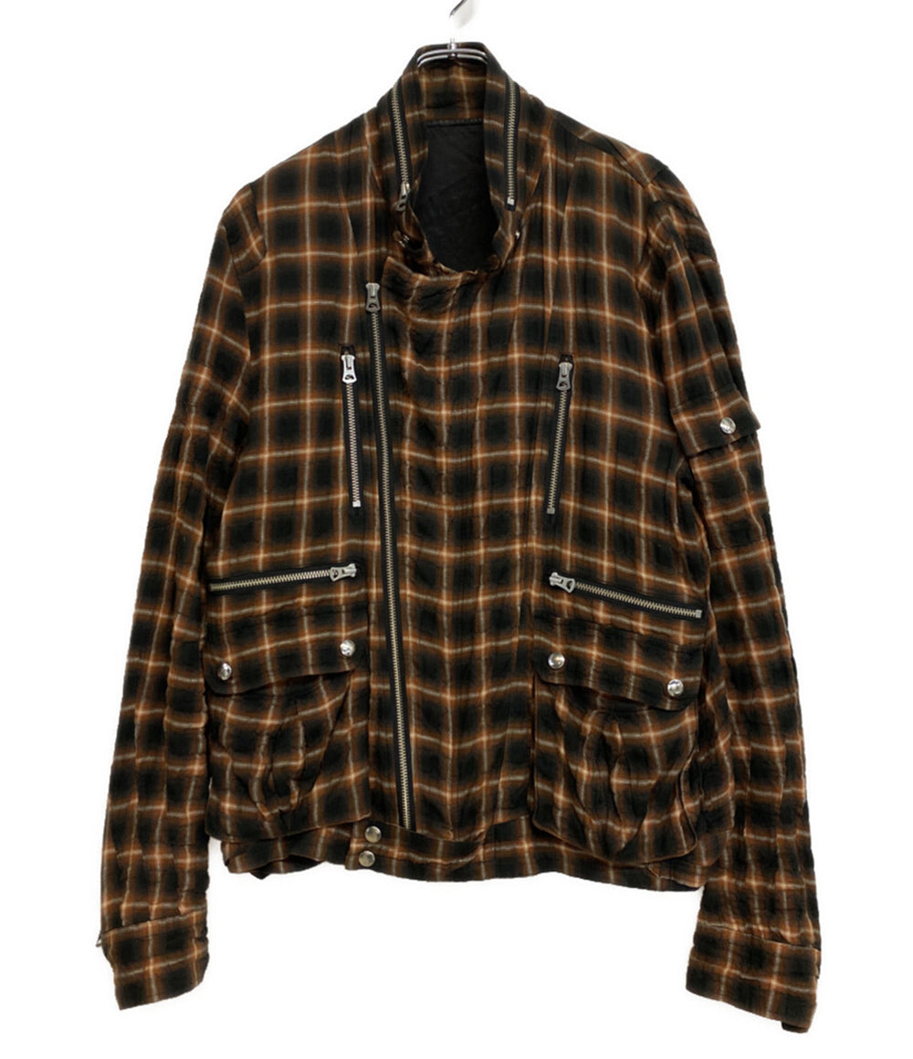 UNDERCOVER アーカイブ PURPLE期 チェックライダースシャツジャケット 07SS メンズ SIZE 3 アンダーカバー