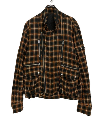 UNDERCOVER アーカイブ PURPLE期 チェックライダースシャツジャケット 07SS メンズ SIZE 3 アンダーカバー