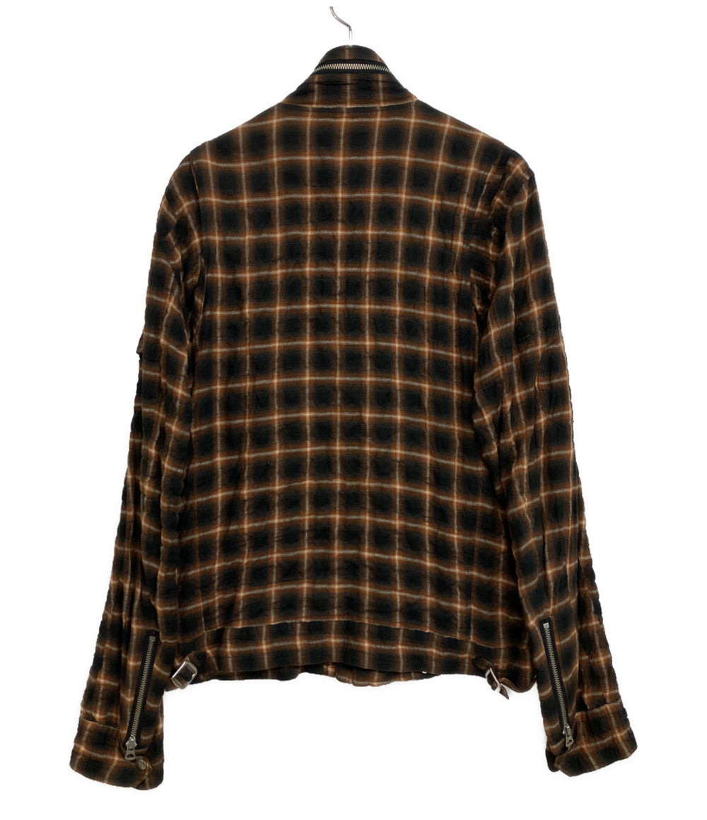 UNDERCOVER アーカイブ PURPLE期 チェックライダースシャツジャケット 07SS メンズ SIZE 3 アンダーカバー