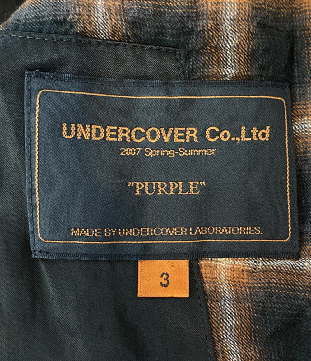 UNDERCOVER アーカイブ PURPLE期 チェックライダースシャツジャケット 07SS メンズ SIZE 3 アンダーカバー