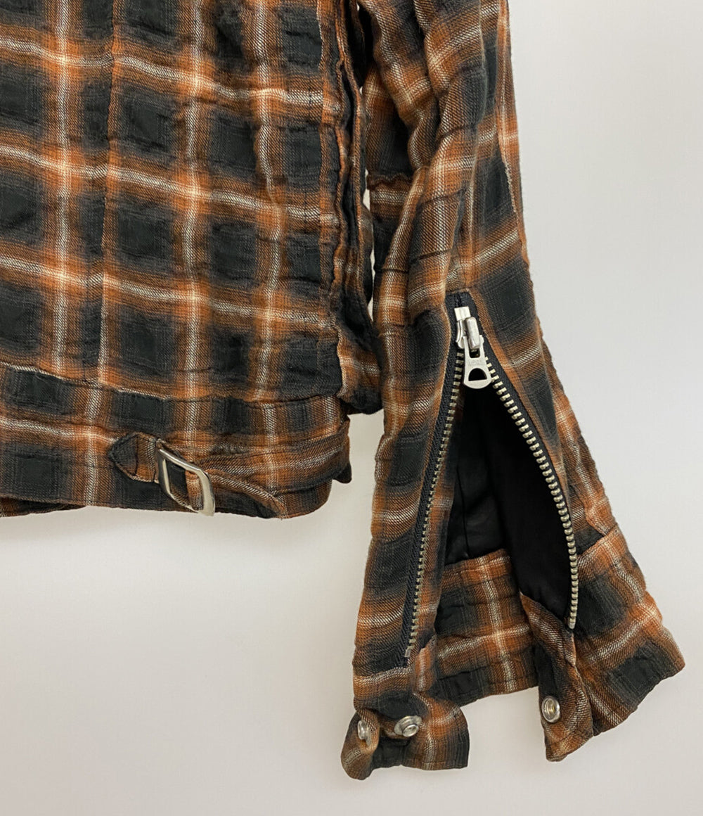 UNDERCOVER アーカイブ PURPLE期 チェックライダースシャツジャケット 07SS メンズ SIZE 3 アンダーカバー