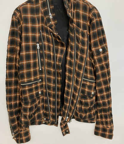 UNDERCOVER アーカイブ PURPLE期 チェックライダースシャツジャケット 07SS メンズ SIZE 3 アンダーカバー