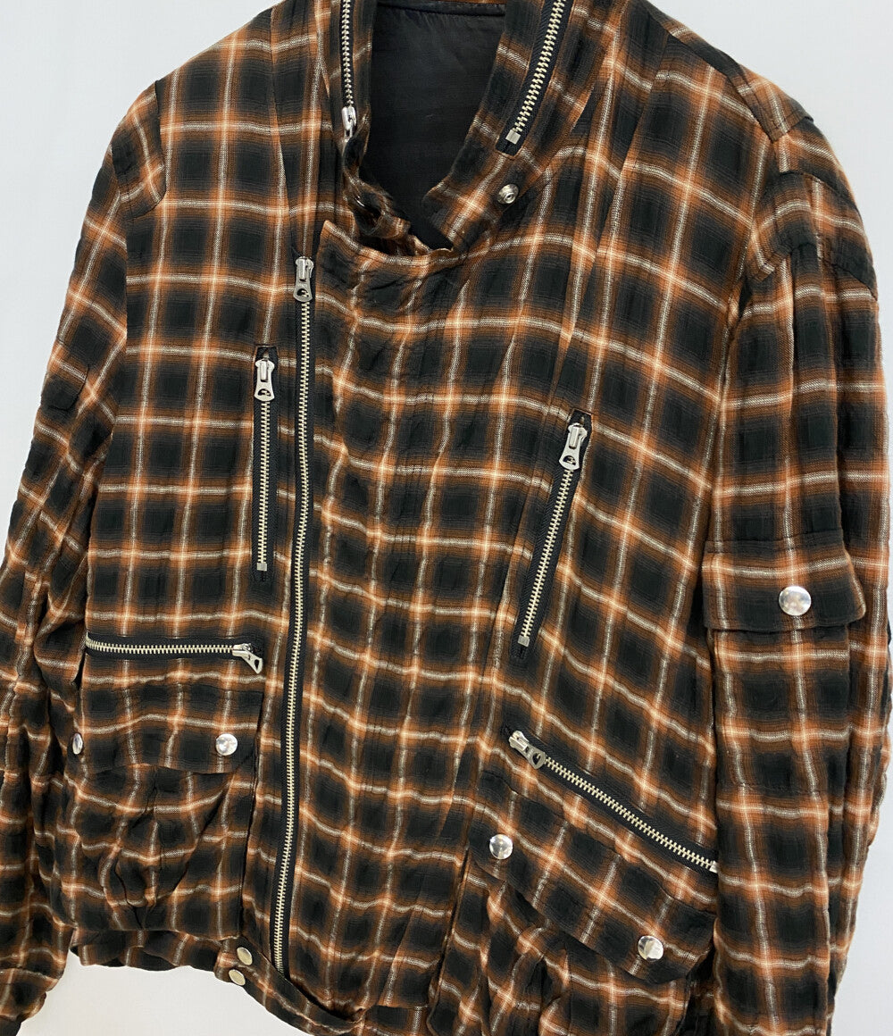 UNDERCOVER アーカイブ PURPLE期 チェックライダースシャツジャケット 07SS メンズ SIZE 3 アンダーカバー