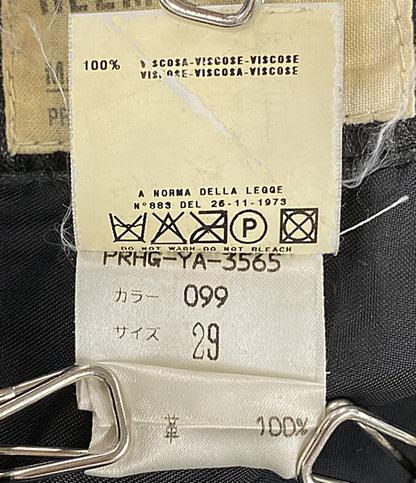 HELMUT LANG レザー5Pパンツ ブラック 1998 メンズ SIZE 29 ヘルムートラング
