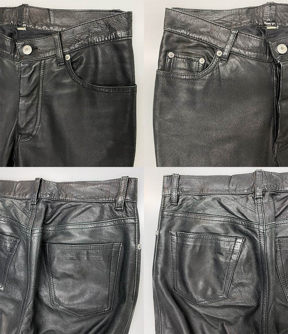 HELMUT LANG レザー5Pパンツ ブラック 1998 メンズ SIZE 29 ヘルムートラング