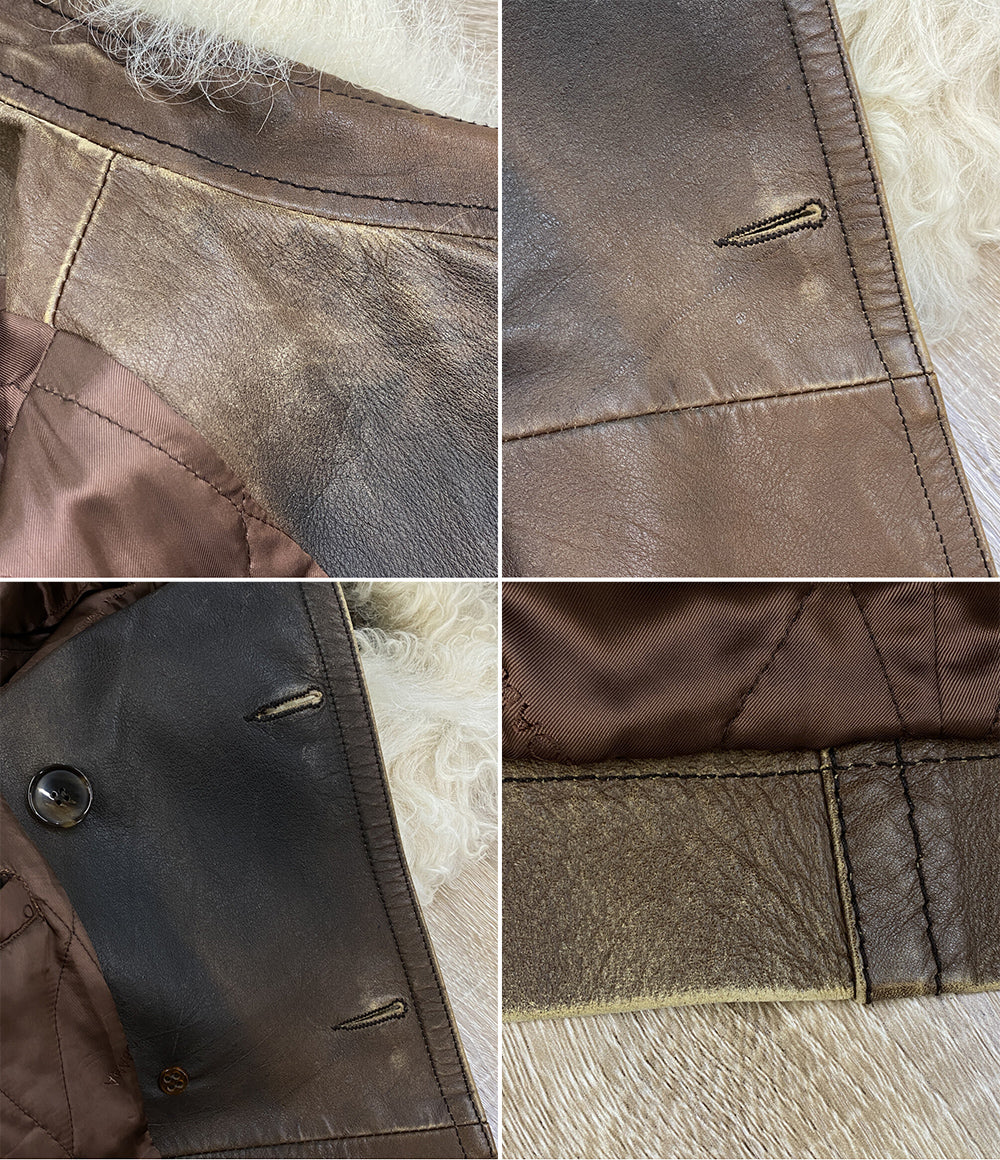 DOLCE ＆ GABBANA ドルチェ＆ガッバーナ アーカイブ レザーコート ムラ染め メンズ SIZE 44