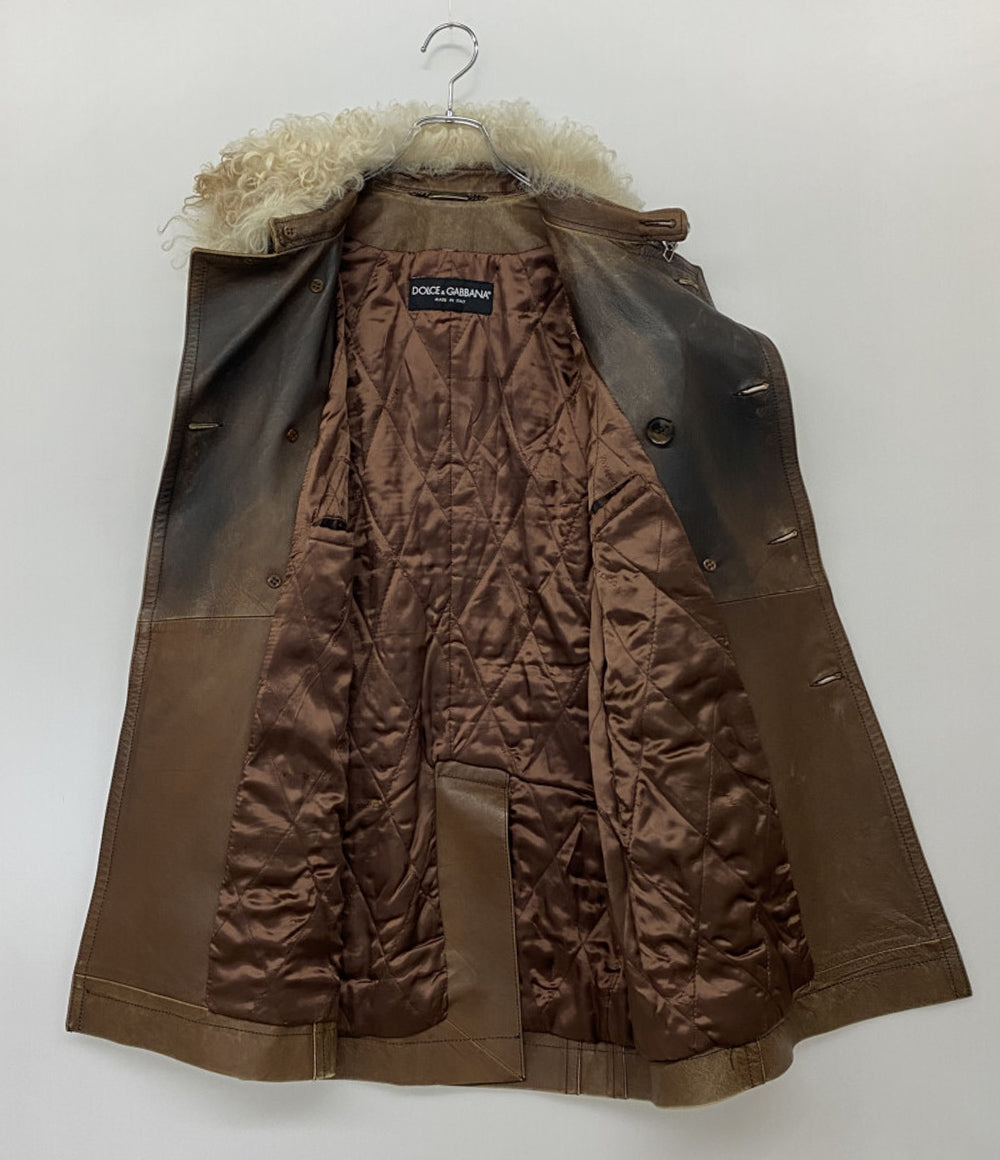 DOLCE ＆ GABBANA ドルチェ＆ガッバーナ アーカイブ レザーコート ムラ染め メンズ SIZE 44