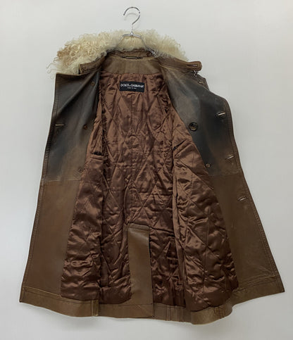 DOLCE ＆ GABBANA ドルチェ＆ガッバーナ アーカイブ レザーコート ムラ染め メンズ SIZE 44