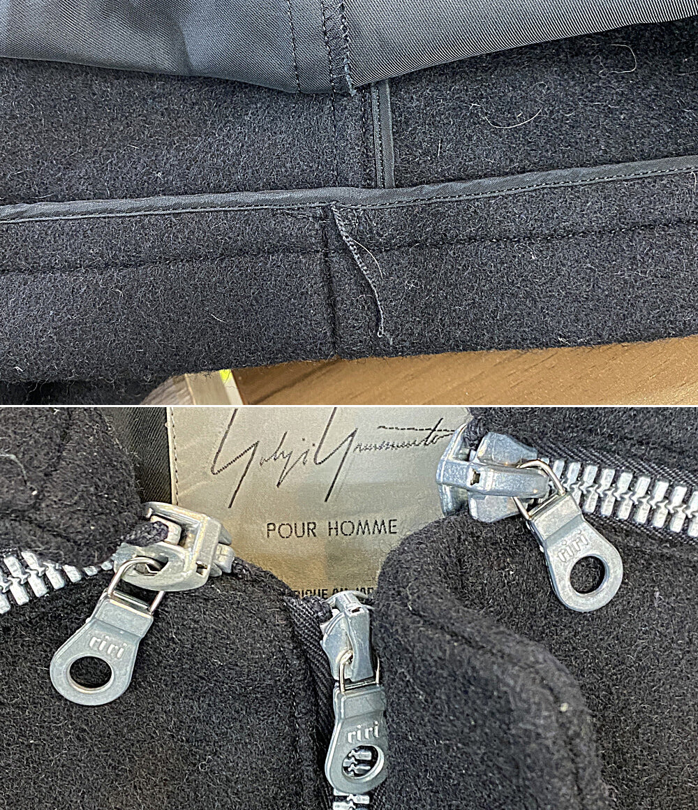 YOHJI YAMAMOTO POUR HOMME コート 6.1THE MEN 多重ジップメルトンコート 91AW メンズ SIZE S ヨウジヤマモトプールオム