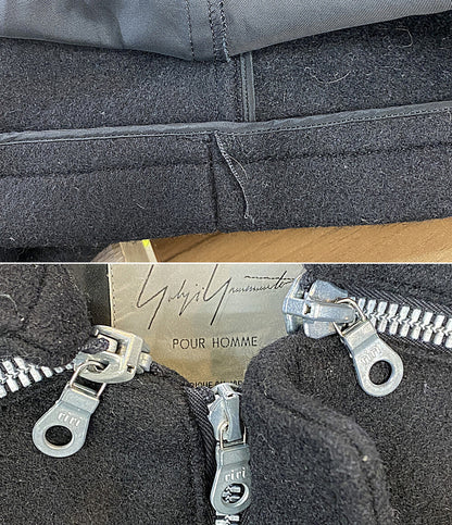 YOHJI YAMAMOTO POUR HOMME コート 6.1THE MEN 多重ジップメルトンコート 91AW メンズ SIZE S ヨウジヤマモトプールオム