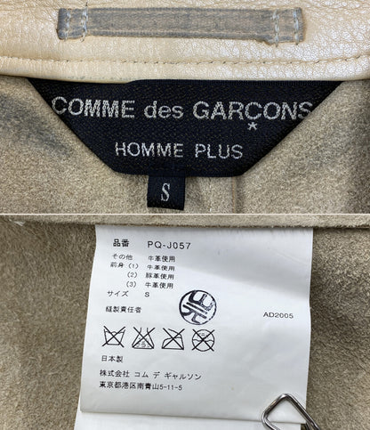 COMME des GARCONS HOMME PLUS レザーパッチワーク4Bジャケット 06ss PQ-J0557 メンズ SIZE S コムデギャルソンオムプリュス