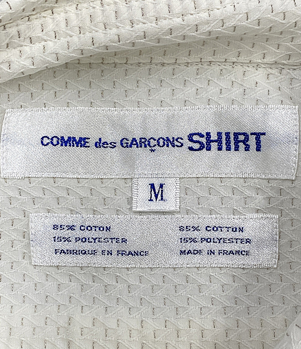 COMME des GARCONS SHIRT 長袖シャツ ラメ糸 ホワイト archive 90s メンズ SIZE M コムデギャルソンシャツ