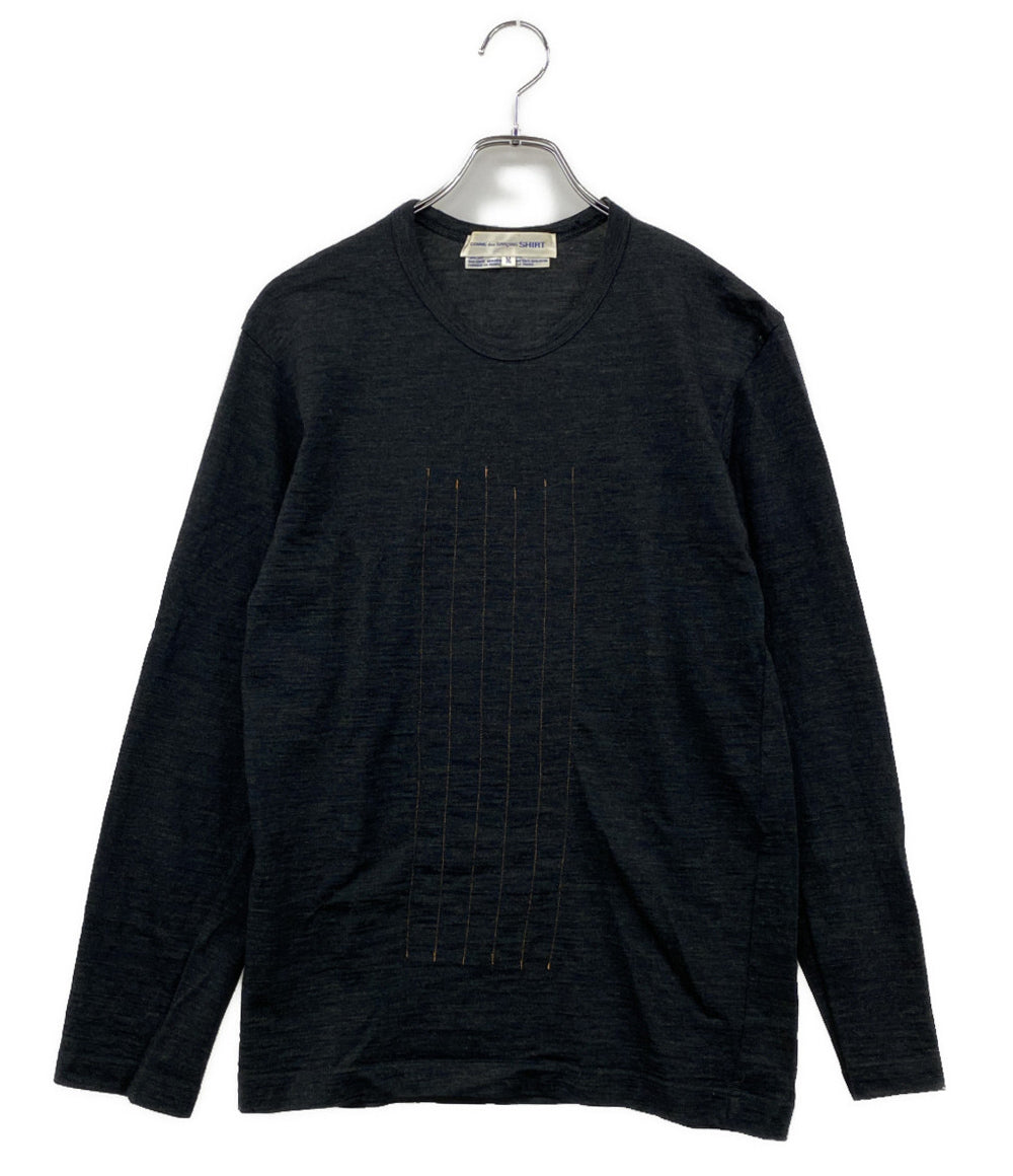 COMME des GARCONS SHIRT アーカイブ 縦糸デザインニット ダークグレー 90s メンズ SIZE M コムデギャルソンシャツ