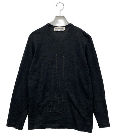 COMME des GARCONS SHIRT アーカイブ 縦糸デザインニット ダークグレー 90s メンズ SIZE M コムデギャルソンシャツ