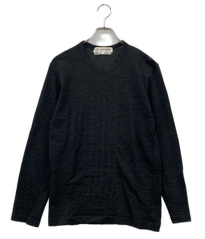 COMME des GARCONS SHIRT アーカイブ 縦糸デザインニット ダークグレー 90s メンズ SIZE M コムデギャルソンシャツ