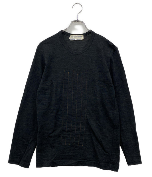 COMME des GARCONS SHIRT アーカイブ 縦糸デザインニット ダークグレー 90s メンズ SIZE M コムデギャルソンシャツ