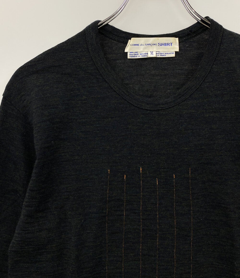 COMME des GARCONS SHIRT アーカイブ 縦糸デザインニット ダークグレー 90s メンズ SIZE M コムデギャルソンシャツ