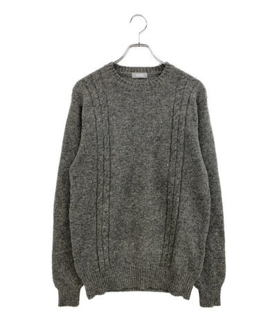 COMME des GARCONS HOMME ニット デカオム グレー archive 80s HN-090080 メンズ SIZE M コムデギャルソンオム
