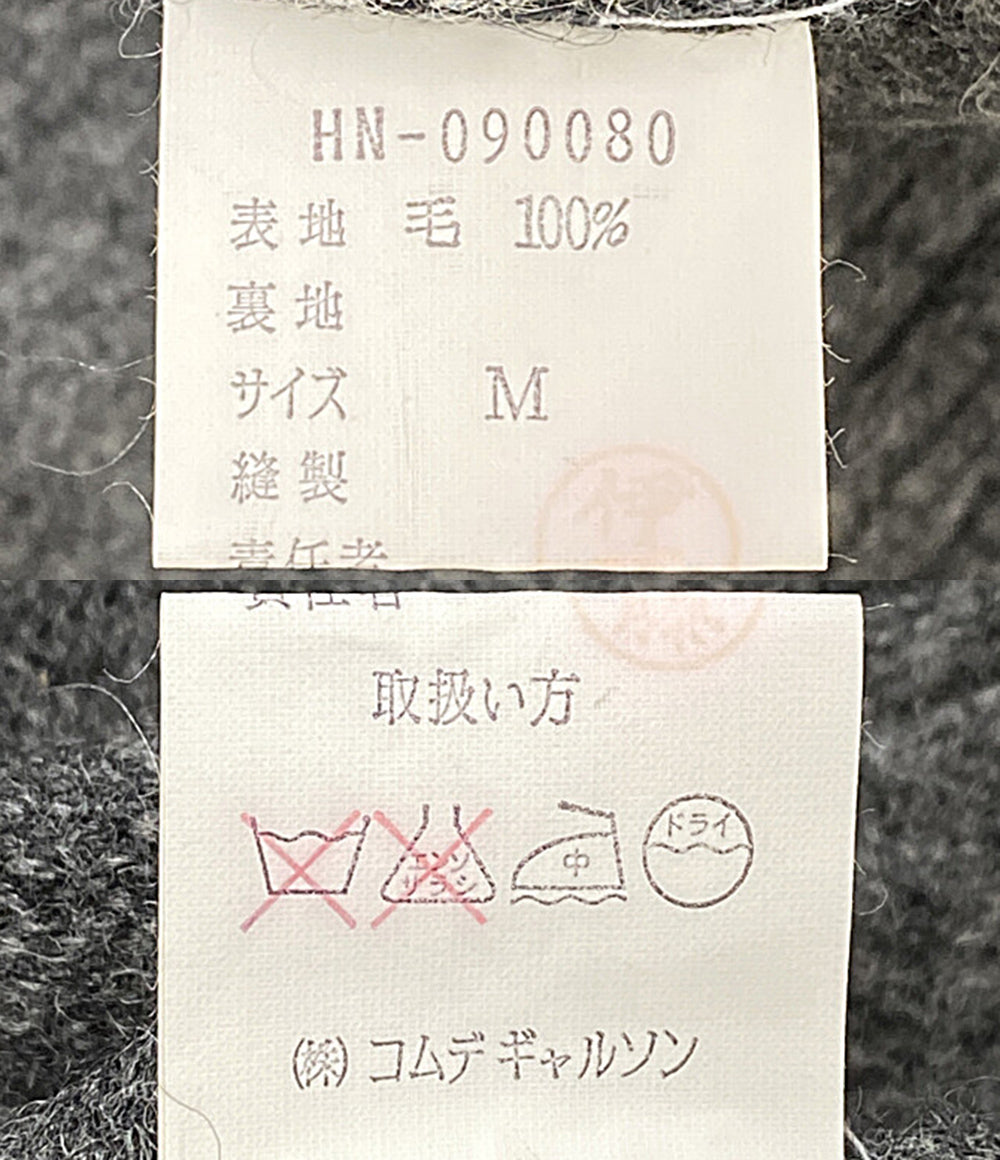 COMME des GARCONS HOMME ニット デカオム グレー archive 80s HN-090080 メンズ SIZE M コムデギャルソンオム