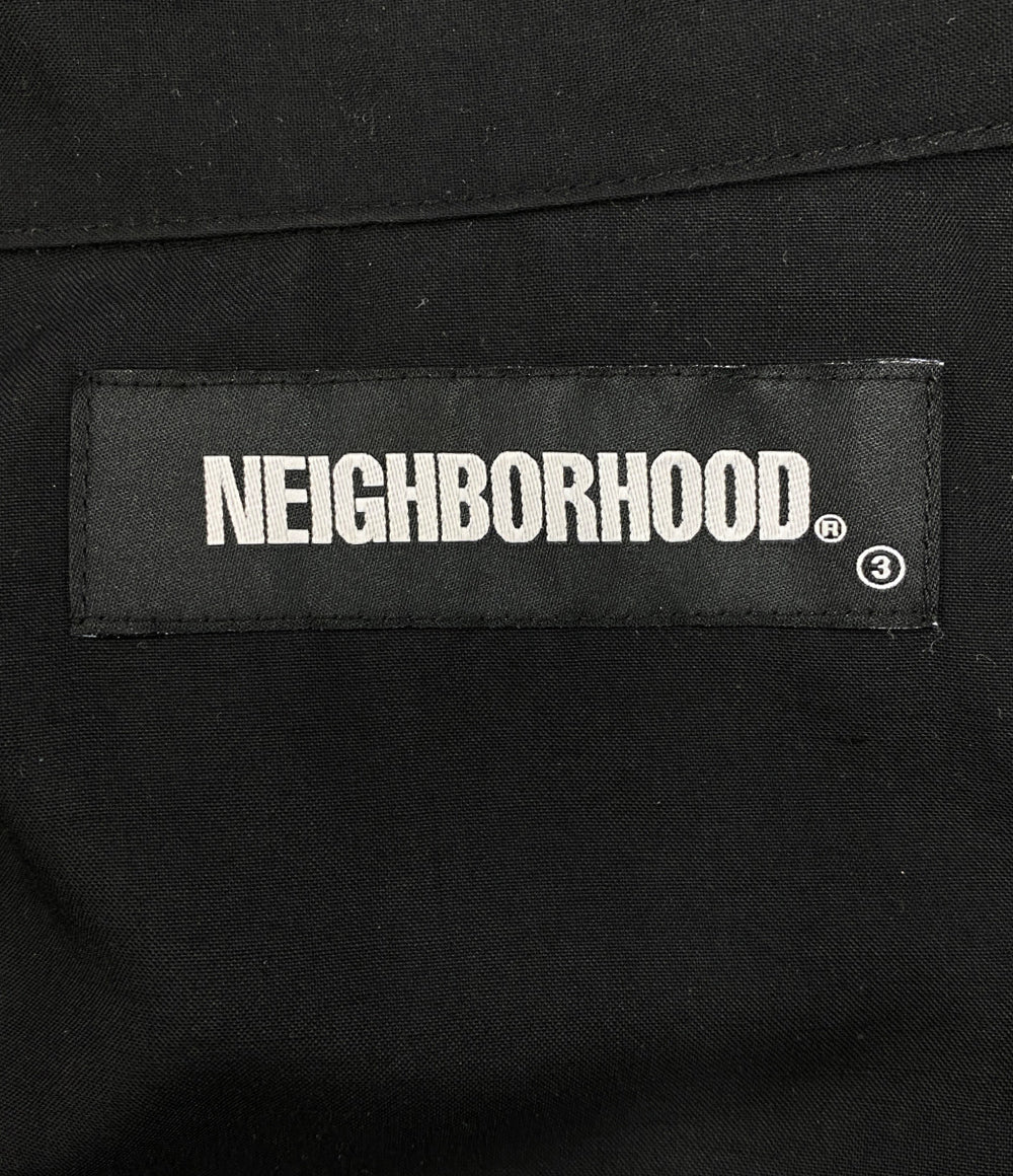NEIGHBORHOOD 半袖シャツ PIPING E-SHIRT オープンカラー ブラック メンズ SIZE M ネイバーフッド