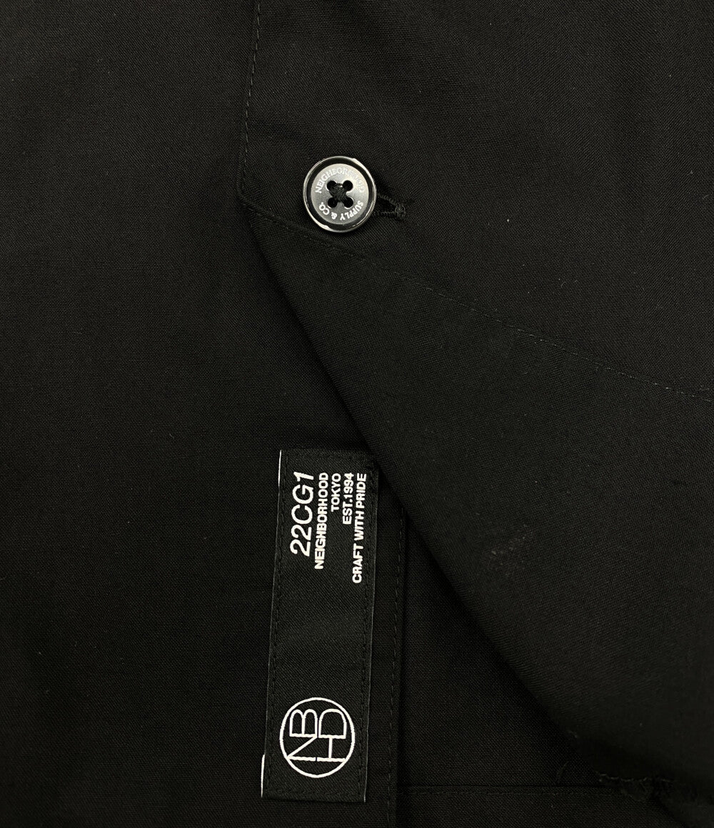 NEIGHBORHOOD 半袖シャツ PIPING E-SHIRT オープンカラー ブラック メンズ SIZE M ネイバーフッド