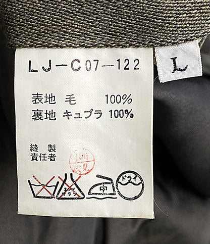 LQ Y's for men design エルキュー ウールステンカラーコート ベージュ 80s LJ-C07-122 メンズ SIZE L ワイズフォーメン