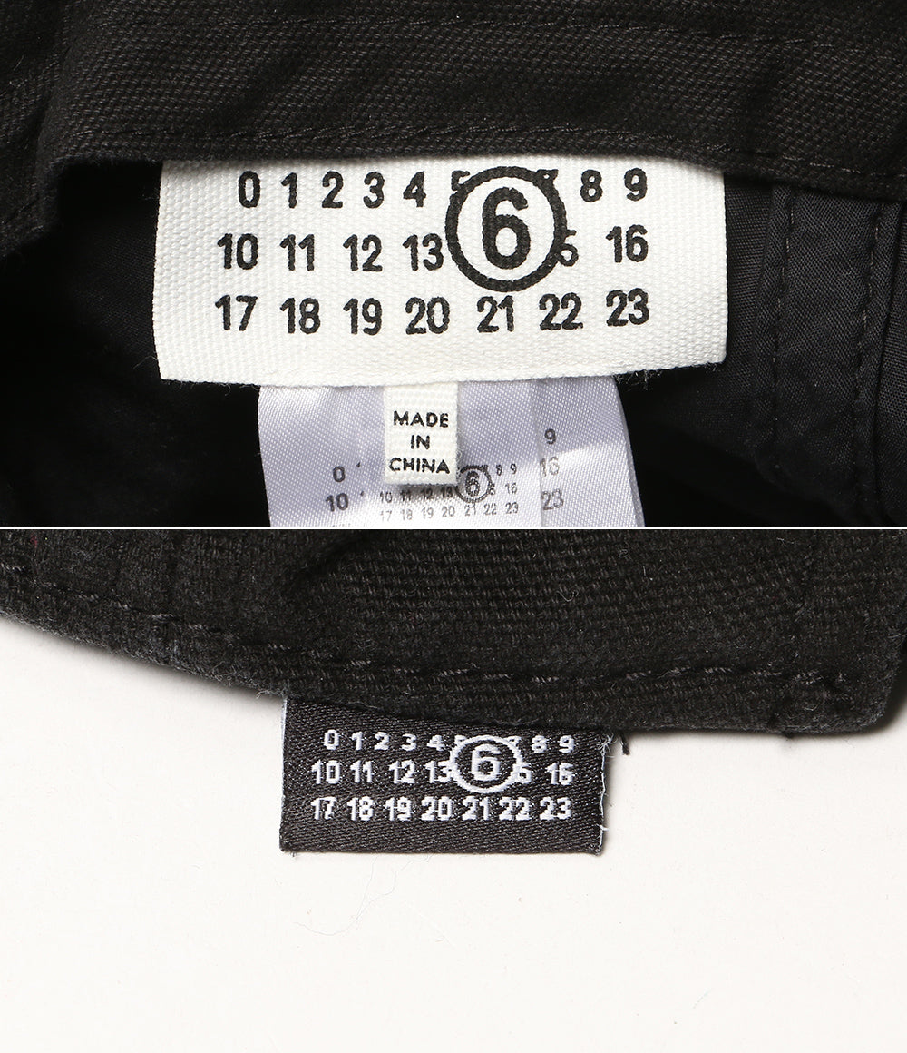 MM6 Maison Margiela 6ロゴ刺繍ベースボールキャップ ブラック レディース SIZE M エムエムシックス