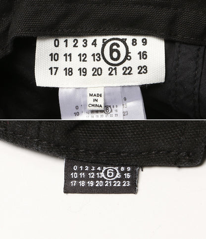 MM6 Maison Margiela 6ロゴ刺繍ベースボールキャップ ブラック レディース SIZE M エムエムシックス