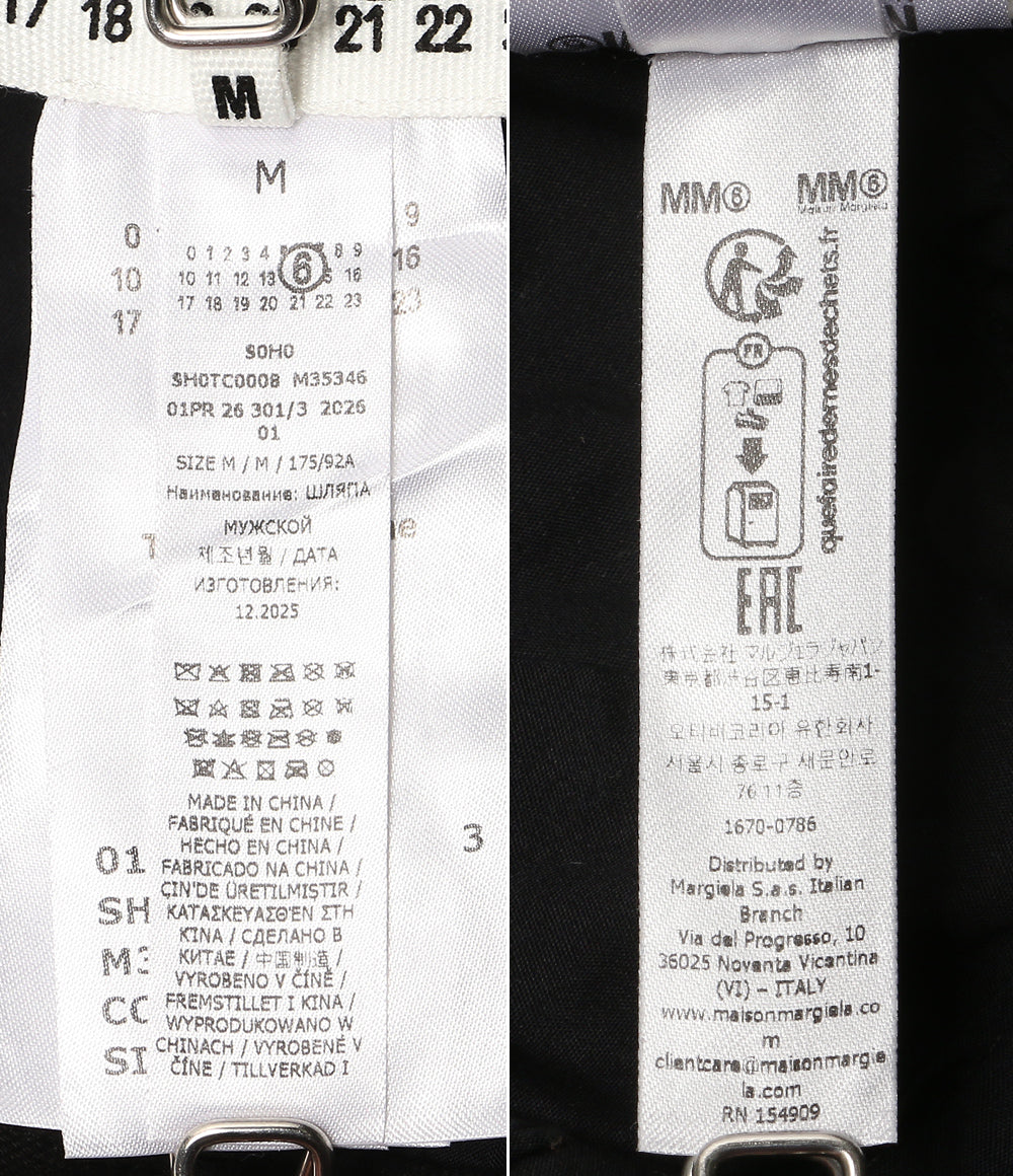 MM6 Maison Margiela 6ロゴ刺繍ベースボールキャップ ブラック レディース SIZE M エムエムシックス