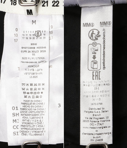 MM6 Maison Margiela 6ロゴ刺繍ベースボールキャップ ブラック レディース SIZE M エムエムシックス
