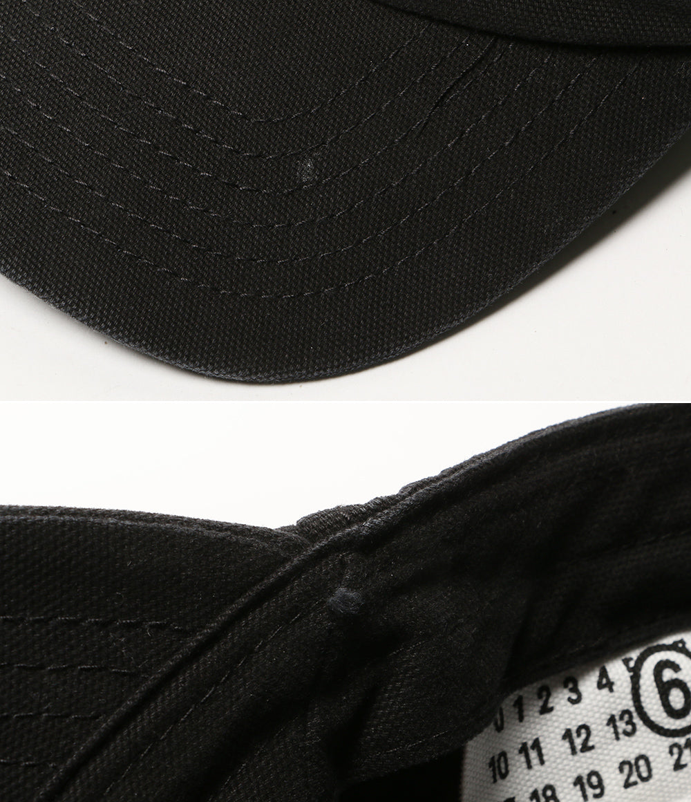 MM6 Maison Margiela 6ロゴ刺繍ベースボールキャップ ブラック レディース SIZE M エムエムシックス