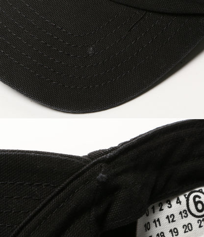 MM6 Maison Margiela 6ロゴ刺繍ベースボールキャップ ブラック レディース SIZE M エムエムシックス