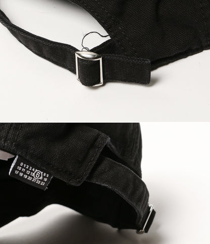 MM6 Maison Margiela 6ロゴ刺繍ベースボールキャップ ブラック レディース SIZE M エムエムシックス