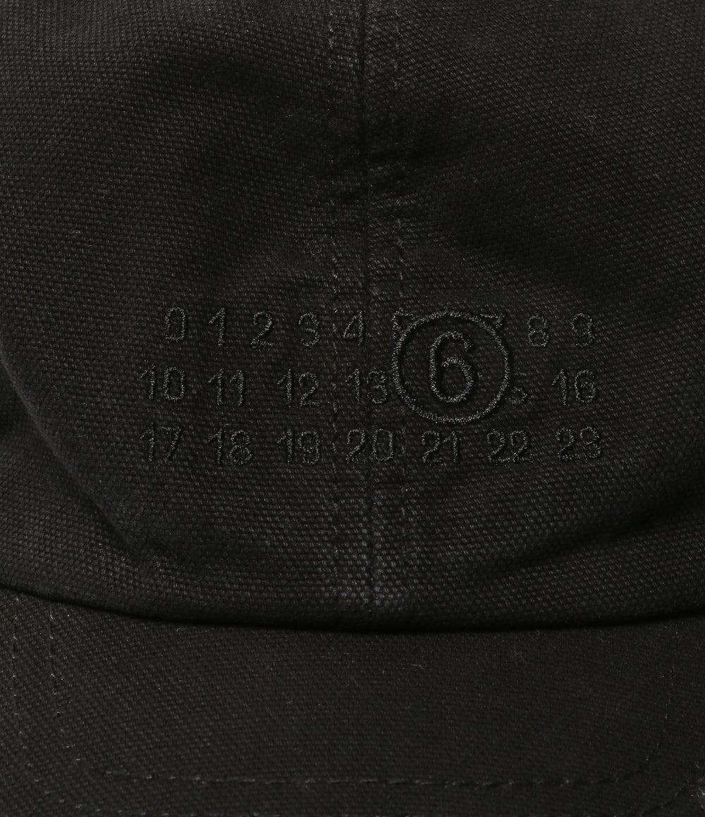 MM6 Maison Margiela 6ロゴ刺繍ベースボールキャップ ブラック レディース SIZE M エムエムシックス
