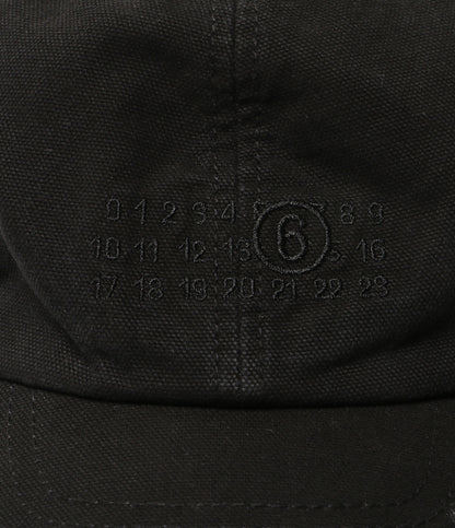MM6 Maison Margiela 6ロゴ刺繍ベースボールキャップ ブラック レディース SIZE M エムエムシックス