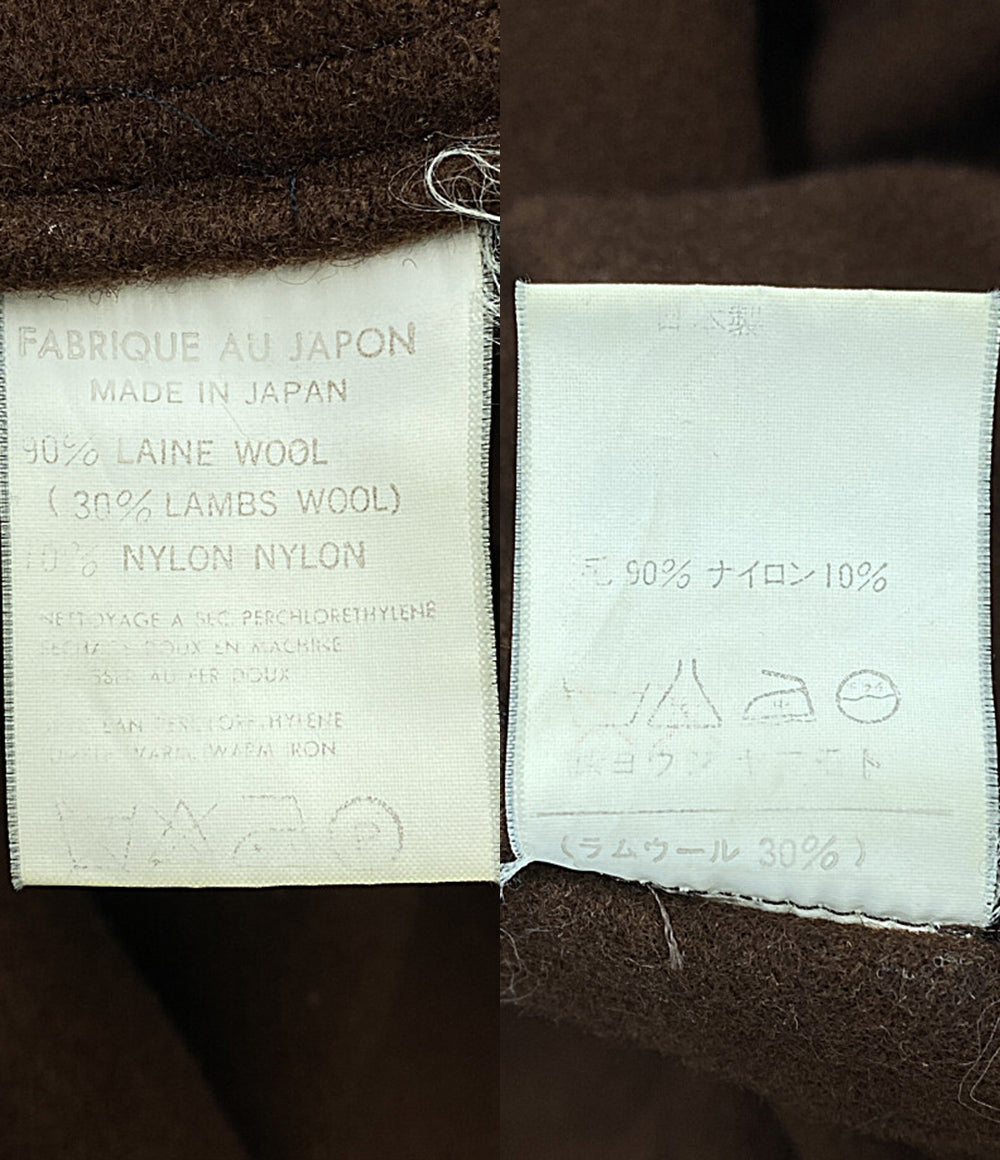 YOHJI YAMAMOTO POUR HOMME ウールメルトンステンカラーコート 丸文字 ブラウン 80s メンズ SIZE S ヨウジヤマモトプールオム