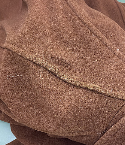 YOHJI YAMAMOTO POUR HOMME ウールメルトンステンカラーコート 丸文字 ブラウン 80s メンズ SIZE S ヨウジヤマモトプールオム