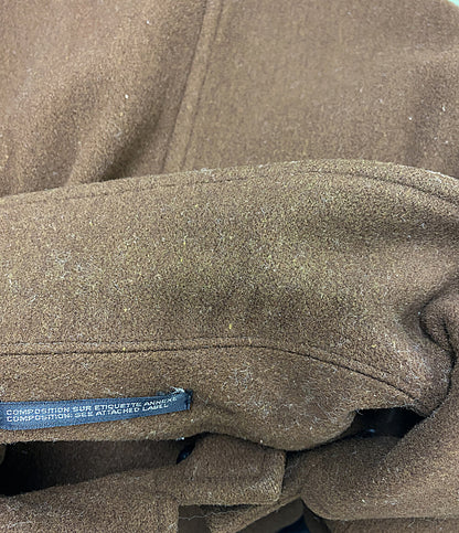 YOHJI YAMAMOTO POUR HOMME ウールメルトンステンカラーコート 丸文字 ブラウン 80s メンズ SIZE S ヨウジヤマモトプールオム
