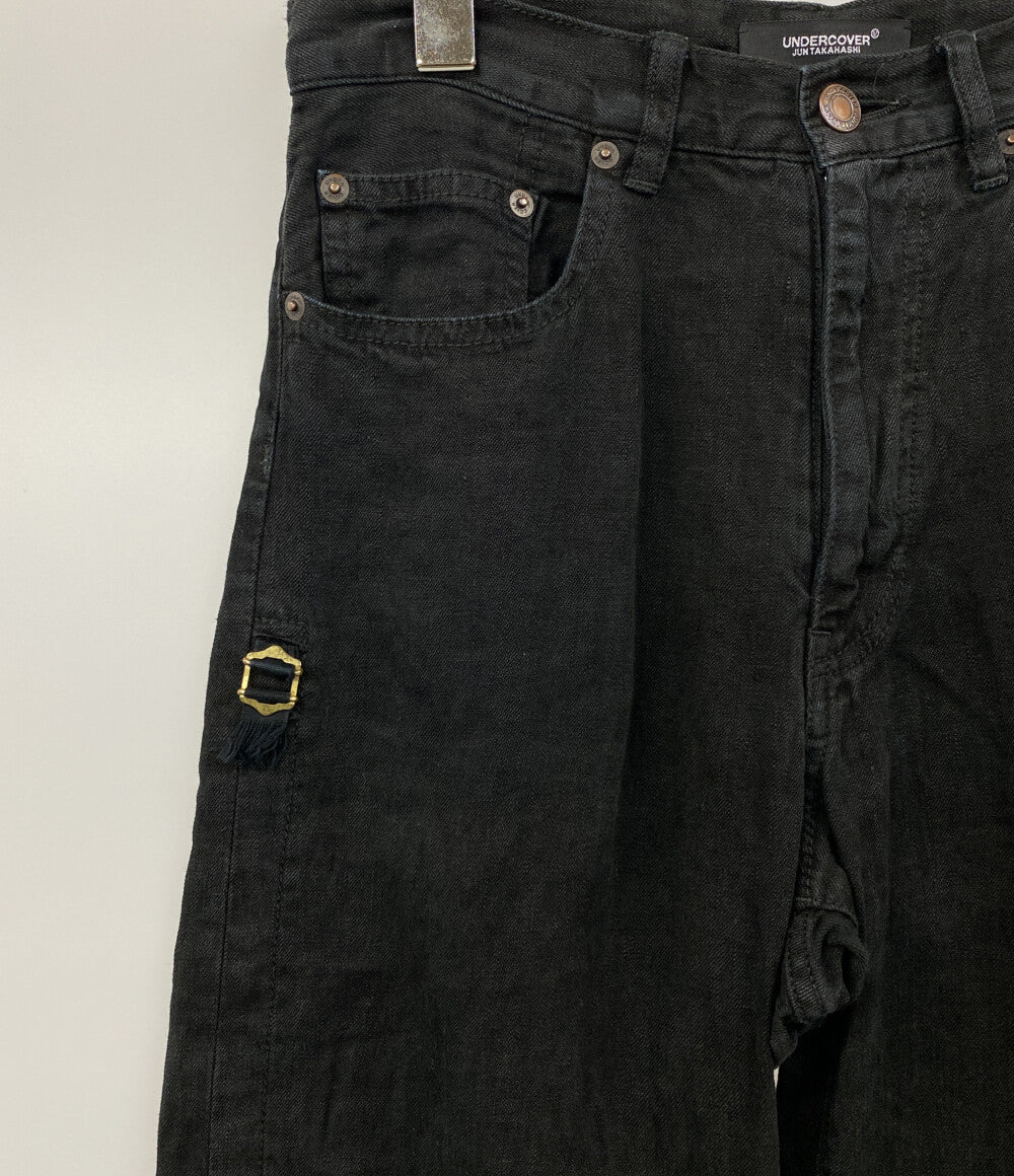 UNDERCOVER パンツ リネンアジャスターデニム ブラック 25ss メンズ SIZE 1 アンダーカバー