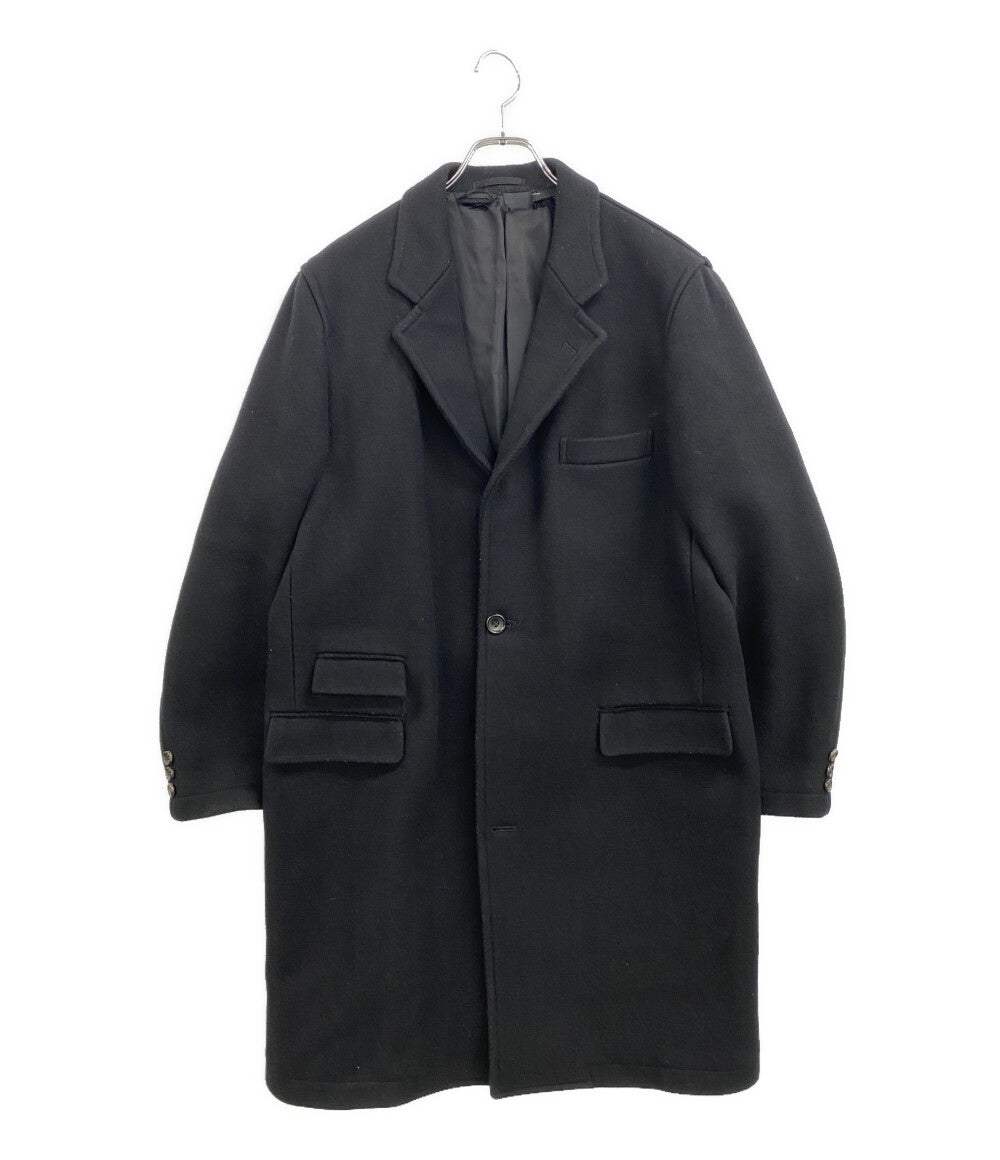 訳あり COMME des GARCONS HOMME ウールメルトンチェスターコート ブラック 98AW HC-07010M メンズ SIZE M コムデギャルソンオム