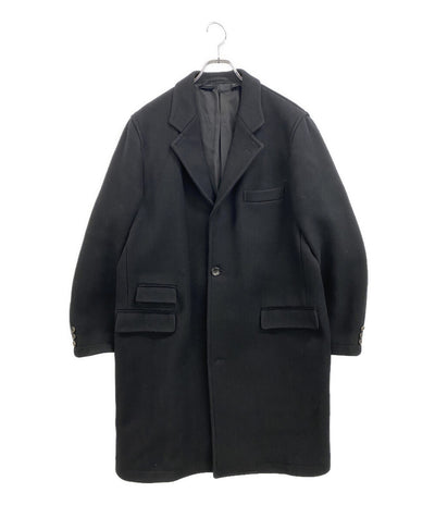 訳あり COMME des GARCONS HOMME ウールメルトンチェスターコート ブラック 98AW HC-07010M メンズ SIZE M コムデギャルソンオム
