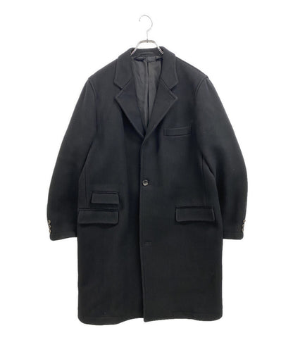 訳あり COMME des GARCONS HOMME ウールメルトンチェスターコート ブラック 98AW HC-07010M メンズ SIZE M コムデギャルソンオム