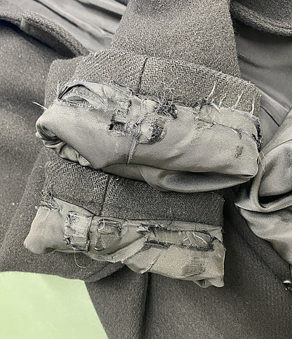 訳あり COMME des GARCONS HOMME ウールメルトンチェスターコート ブラック 98AW HC-07010M メンズ SIZE M コムデギャルソンオム