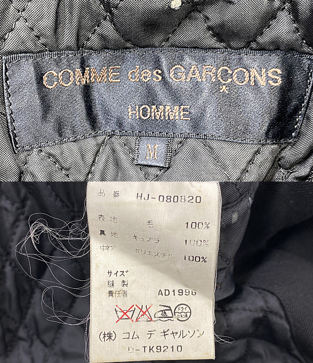 COMME des GARCONS HOMME ウールギャバデザインポケットハーフコート ブラック 96AW HJ-080820 メンズ SIZE M コムデギャルソンオム