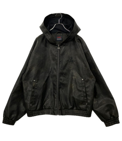 FUBU ブルゾン フード付きジャケット フェイクレザー メンズ SIZE L フブ
